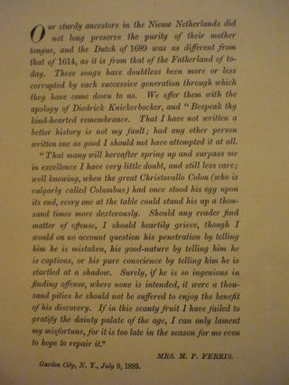 Dutch Nursery Rhymes of Colonial Times