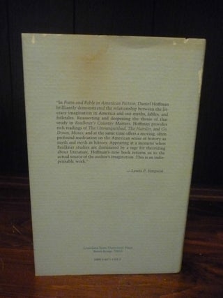Faulkner's Country Matters: Folklore and Fable in Yoknapatawpha SIGNED