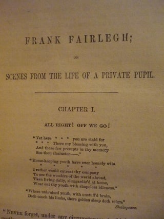 Frank Fairlegh, Scenes from the Life of a Private Pupil