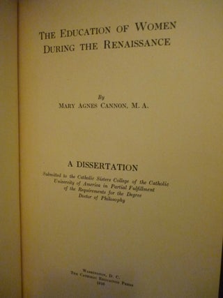 Education of Women During the Renaissance