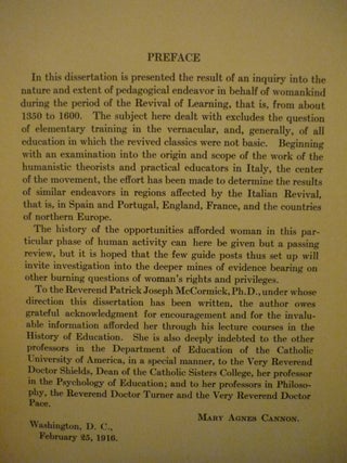 Education of Women During the Renaissance
