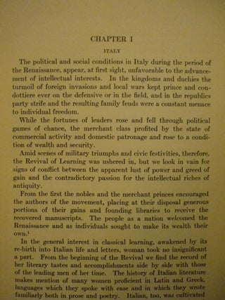 Education of Women During the Renaissance