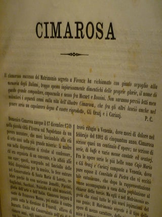 Il Matrimonio Segreto Melodramma giocoso in due Atti, The Secret Marriage based on the play The Clandestine Marriage