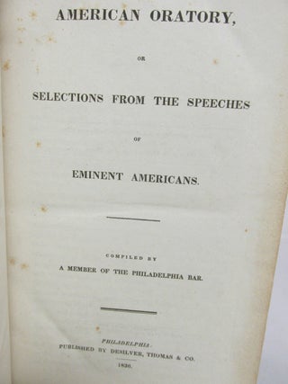 American Oratory or Selection From the Speeches of Eminent Americans