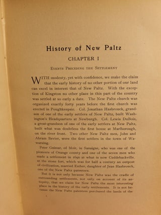 History of New Paltz New York and Its Old Families (from 1678 to 1820), Including the Huguenot Pioneers and Others who Settled in New Paltz Previous to the Revolution