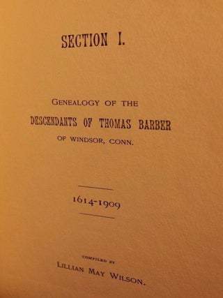 Barber Genealogy in Two Sections
