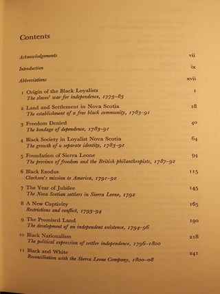 The Black Loyalists, the Search for a Promised Land in Nova Scotia and Sierra Leone 1783-187