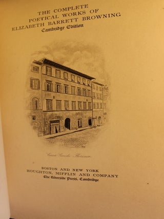 Set of two volumes, "The Complete Poetic and Dramatic Works of Robert Browning"and "The Complete Poetical Works of Elizabeth Barrett Browning"