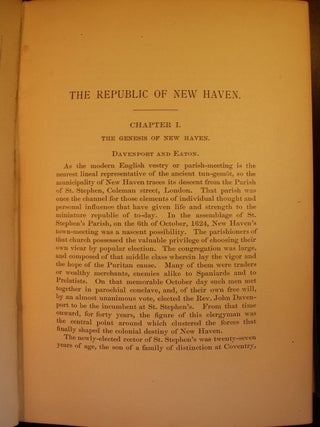 The Republic of New Haven, a History of Municipal Evolution