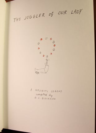 The Juggler of Our Lady, a Reissue of the Classic Christmas Story, Signed to Poet Ansie Baird