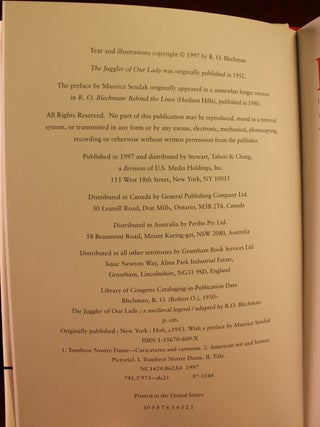 The Juggler of Our Lady, a Reissue of the Classic Christmas Story, Signed to Poet Ansie Baird