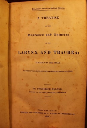 "A Treatise on the Diseases and Injuries of the Larynx and Trachea", "A Practical Treatise on Laryngeal Phthisis, Chronic Laryngitis, and Diseases of the Voice", "A Treatise on the Diseases of the Breast", and "A Treatise on the Pneumonia of Children