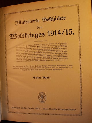 Illustrierte Geschichte des Weltkrieges (Illustrated History of the World War) 1914-1915 in German