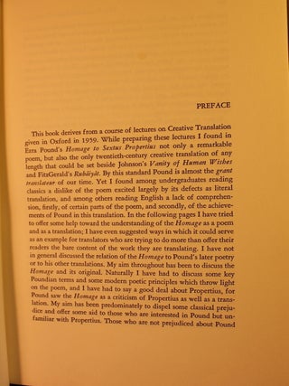 Ezra Pound & Sextus Propertius: A Study in Creative Translation