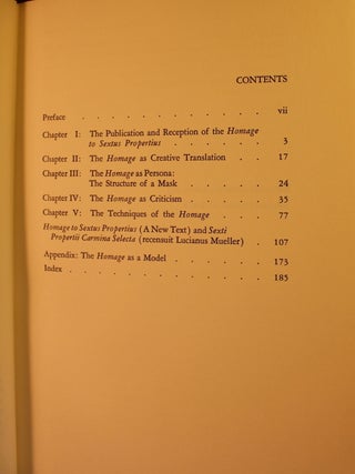 Ezra Pound & Sextus Propertius: A Study in Creative Translation