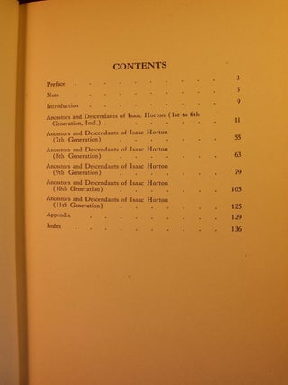 The Ancestors and Descendants of Isaac Horton