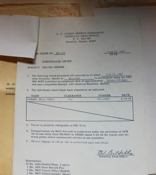Collection of Documents Relating to Dr. Elias Cohen's Research Trip to Enitewok Atoll, in the South Pacific