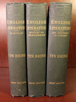 Item #003119 The History of English Literature (Three-Volume Set). Bernhard Ten Brink
