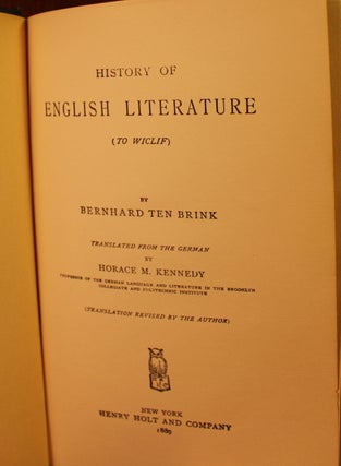 The History of English Literature (Three-Volume Set)