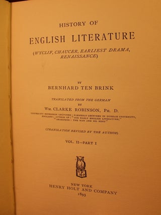 The History of English Literature (Three-Volume Set)