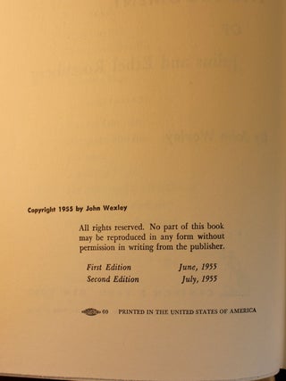 The Judgment of Julius and Ethel Rosenberg Signed Association Copy Helen Sobell