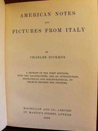 American Notes and Pictures From Italy
