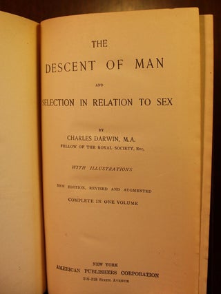 The Descent of Man, and Selection in Relation to Sex
