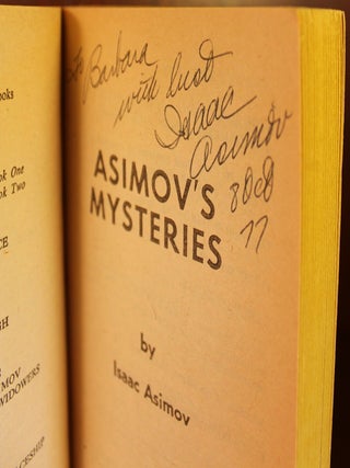 Item #003586 Asimov's Mysteries SIGNED. Isaac Asimov