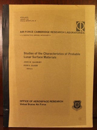 Item #003598 Studies of the Characteristics of Probable Lunar Surface Materials. Peter E. Glaser...