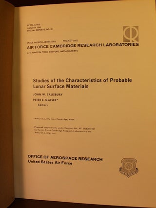 Studies of the Characteristics of Probable Lunar Surface Materials