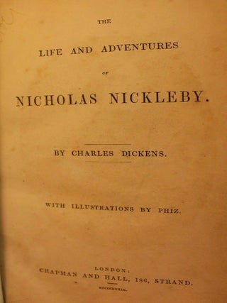 The Life and Adventures of Nicholas Nickleby