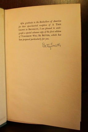 A Tree Grows in Brooklyn, SIGNED
