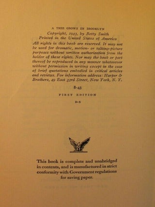 A Tree Grows in Brooklyn, SIGNED