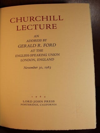 Churchill Lecture SIGNED
