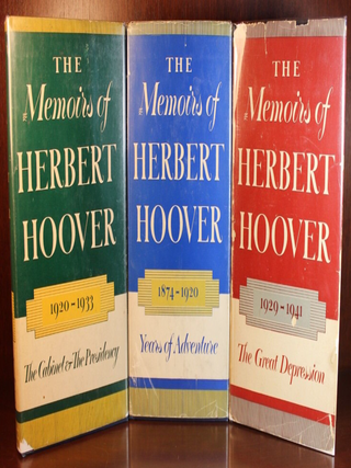 Item #3616 Memoirs of Herbert Hoover SIGNED. Herbert Hoover