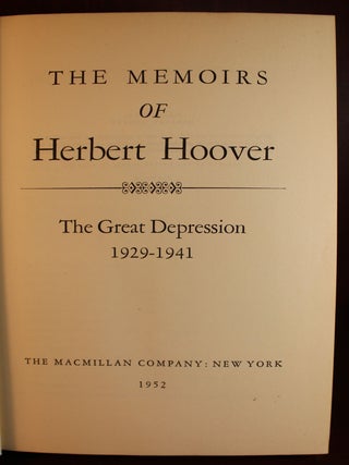 Memoirs of Herbert Hoover SIGNED