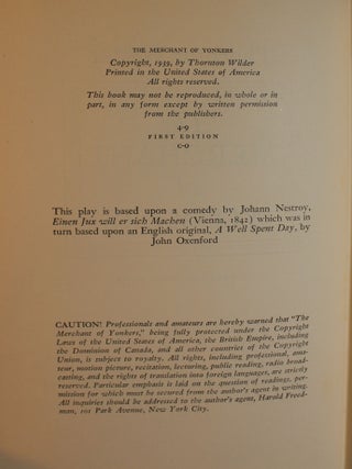 The Merchant of Yonkers SIGNED