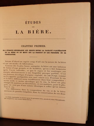 Etudes Sur La Biere (Study of Beer or Fermentation)