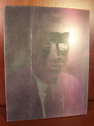 Item #3724 John F. Kennedy JFK Portrait Newspaper Printing Plate 1963 USA President. Vitaplate