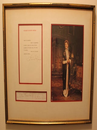 Item #3729 SIGNED Framed Program Letter Art Movies African Queen. Katharine Hepburn