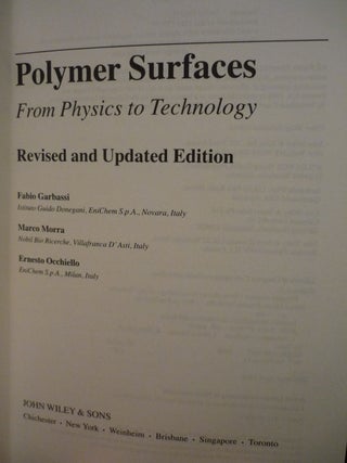 Polymer Surfaces From Physics to Technology