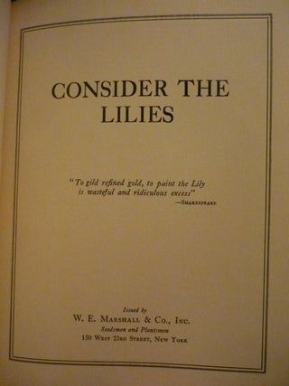 Consider the Lilies