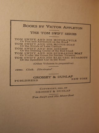 Tom Swift and His Motor Boat