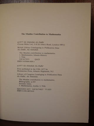 The Muslim Contribution to Mathematics