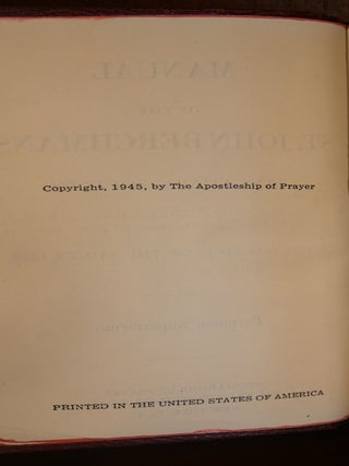 Manual of the St. John Berchman's Sanctuary Society