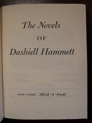 The Novels of Dashiell Hammett