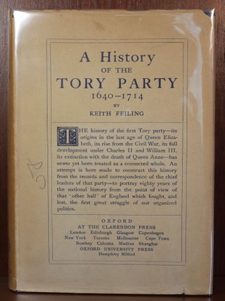 Item #4277 A History of the Tory Party. Keith Feiling