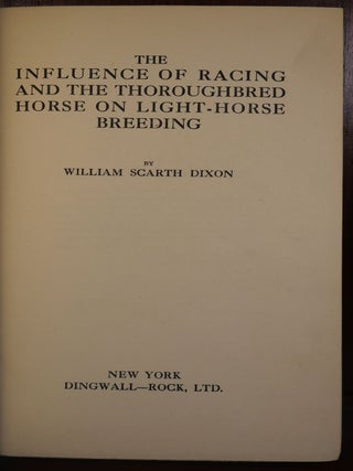 The Influence of Racing and the Thoroughbred Horse on Light-Horse Breeding