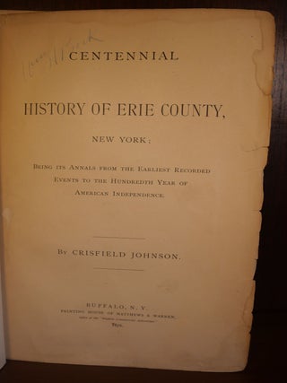 Centennial History of Erie County
