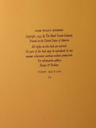 Mark Twain's Notebook